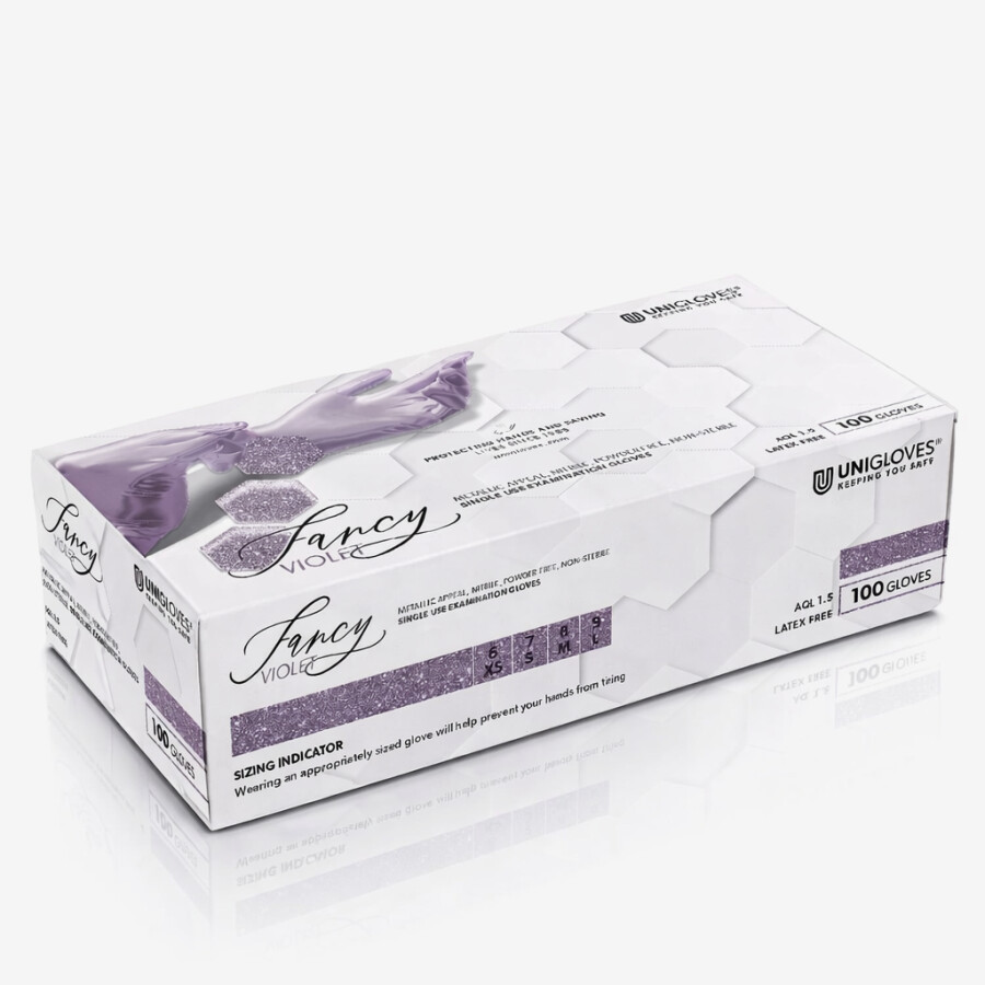 Medical Nitrile Gloves Fancy Purple Pearl - Image 2
